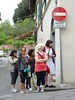 Group waiting under Clet sign, San Niccolo area