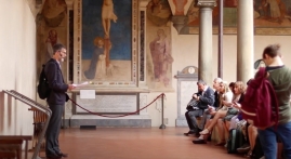 Man lecturing in a church