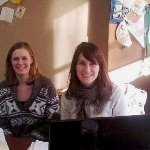 Jessica & Vanessa, CGC Jessica and internship supervisor, Vanessa Goodall at CGC office. 03 February 2014.
