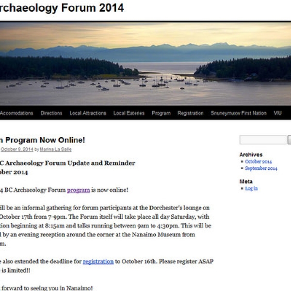 BC Archaeology Forum 2014 