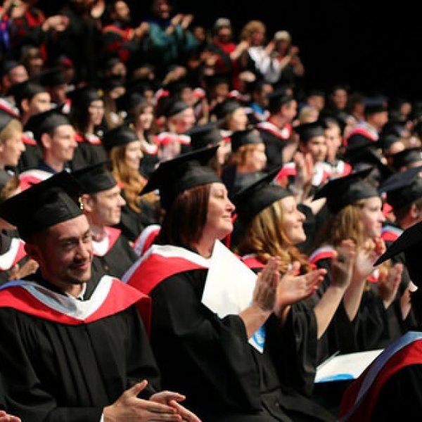Anthropology graduates with their degrees