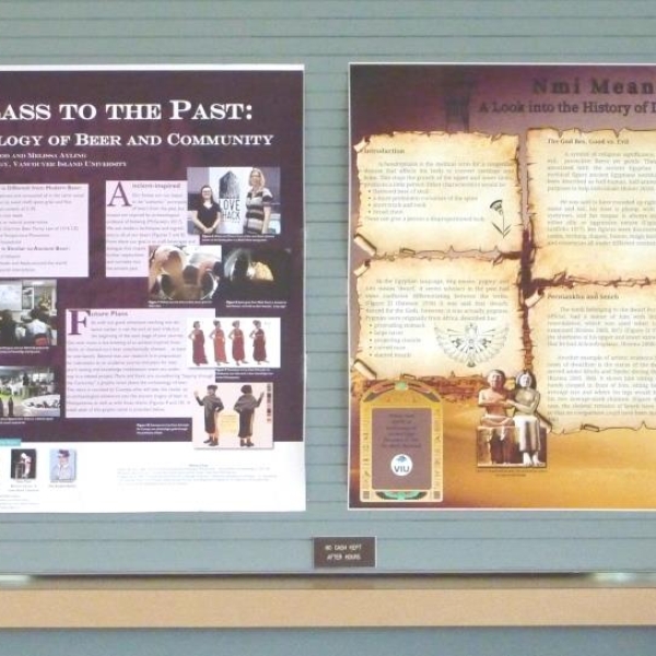 Two of the poster on display, Anthropology Forum 2023, April 18.
