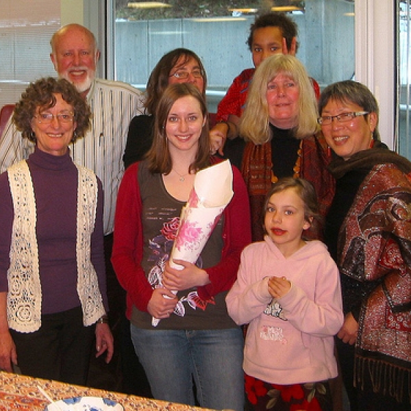 Gay Frederick, Gary Tunnell, Colleen McVeigh, Helene Demers, & Imogene Lim. Also, in the photo are Colleen's two children (in front and behind Helene). 