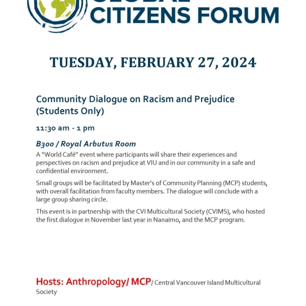 Details about Feb 27 event co-hosted by Anthropology for Global Citizens Forum