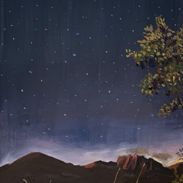 I Thought of the Mountains: acryla-gouache on paper,  2021