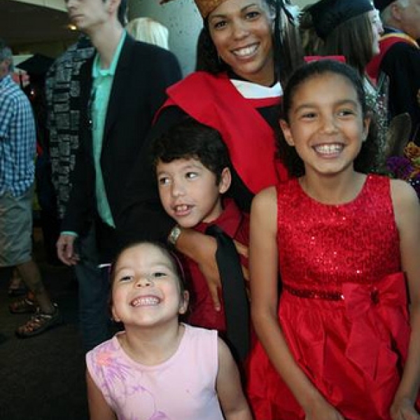 Happy & proud family Desiree with her children. Photo courtesy of VIU staff photographer. 