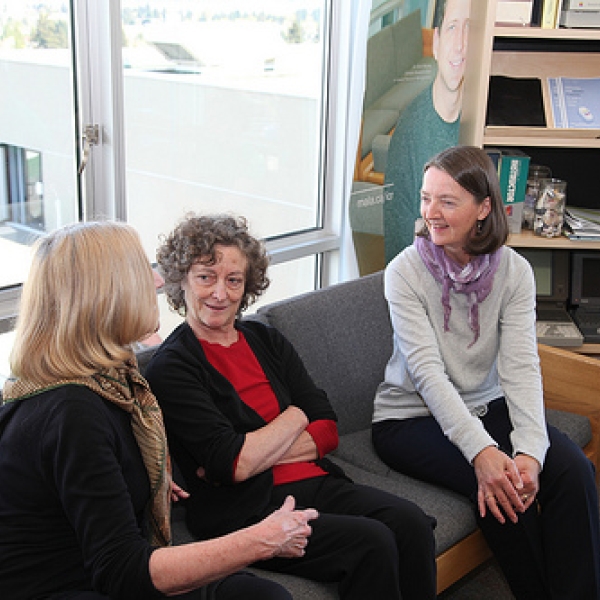  Inge, Gay, & Sharon Conversations between retirees! Photo courtesy of JA. 