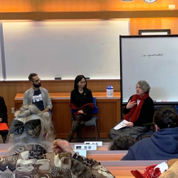Unarchived panel with (l-r) Imogene Lim, Elad Tzadok, Tzu-I Chung and Kathryn Gagnon, Cowichan Campus - Feb 15, 2023