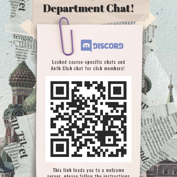 Promo flyer: Anthropology Department Chat! (Discord)