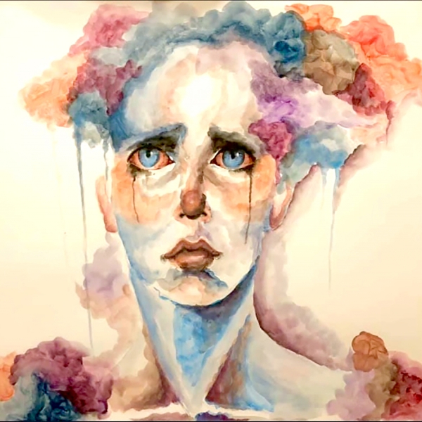 Elsiha De Groot, Sorrow, water colour and pencil