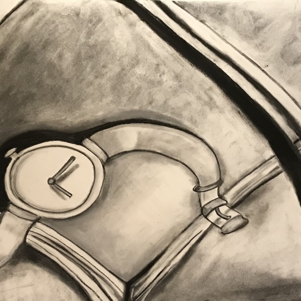 Meghan Brown, The Art of Time, charcoal