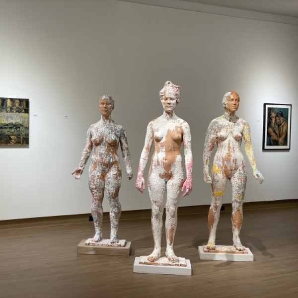 Image of female form sculptures in art exhibiton