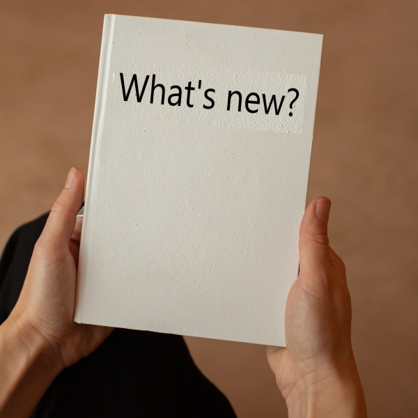 What's New? on blank book cover
