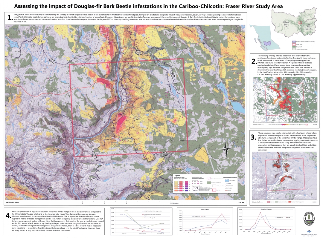 Assessing the Impact of Douglas-fir Bark Beetle Infestation in Cariboo-Chilcotin: Fraser River Study Area Map