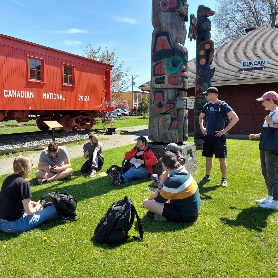Students on a Critical Geography field trip to Duncan