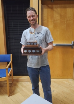 Sean Parsons holding the Carto Cup trophy
