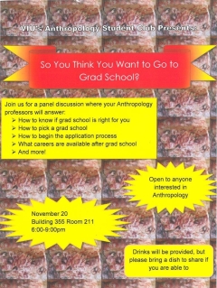 Anthropology Student Club - Graduate School?? Promo Flyer, November 20