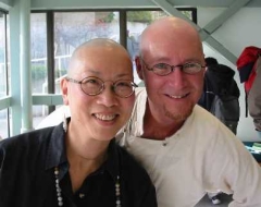 Dr. Lim with her new 'look' and Denis, student club member.