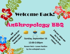 Welcome Back! Anthropology BBQ - 16 Sep 2018