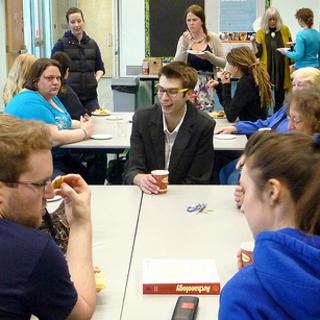 ANTH Forum attendees A number of anthropology students are wearing their club -- logo -- clothes to the ANTH Forum, April 29, 2011. 