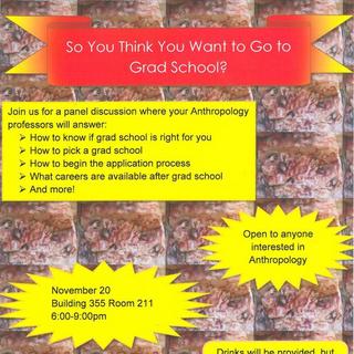 Anthropology Student Club - Graduate School?? Promo Flyer, November 20