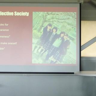 Hina presenting on directed studies research.