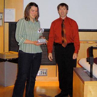 Shari Accepting the Trophy